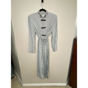 Jessica Howard Womens Vintage Houndstooth Maxi Dress 6 Mandarin Collar Tie Waist